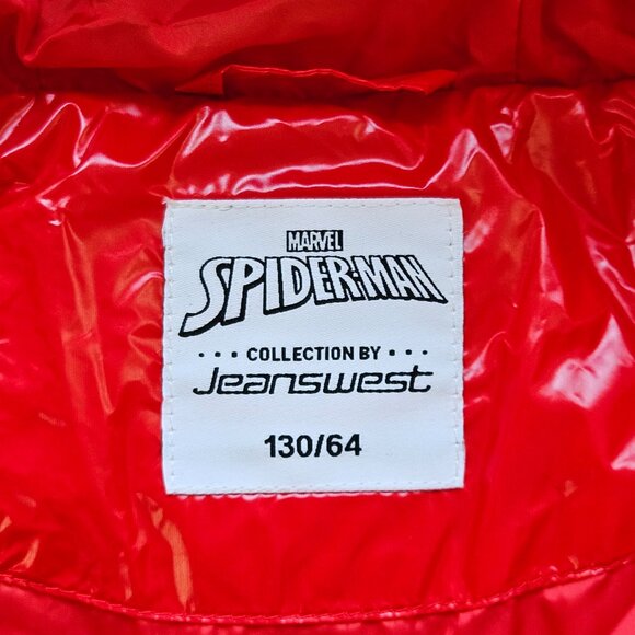 NEW Jeanswest Marvel Spider-Man Boys 7-9/Years Red Down Puffer Coat Size 130/64 - Picture 10 of 13